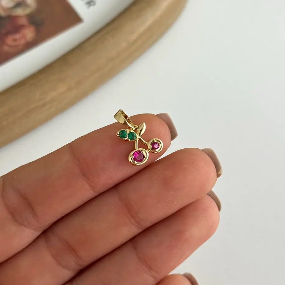 14K Xuping Seri Kiraz Kolye Ucu