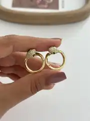 14K Xuping Seri Yılan Küpe 3
