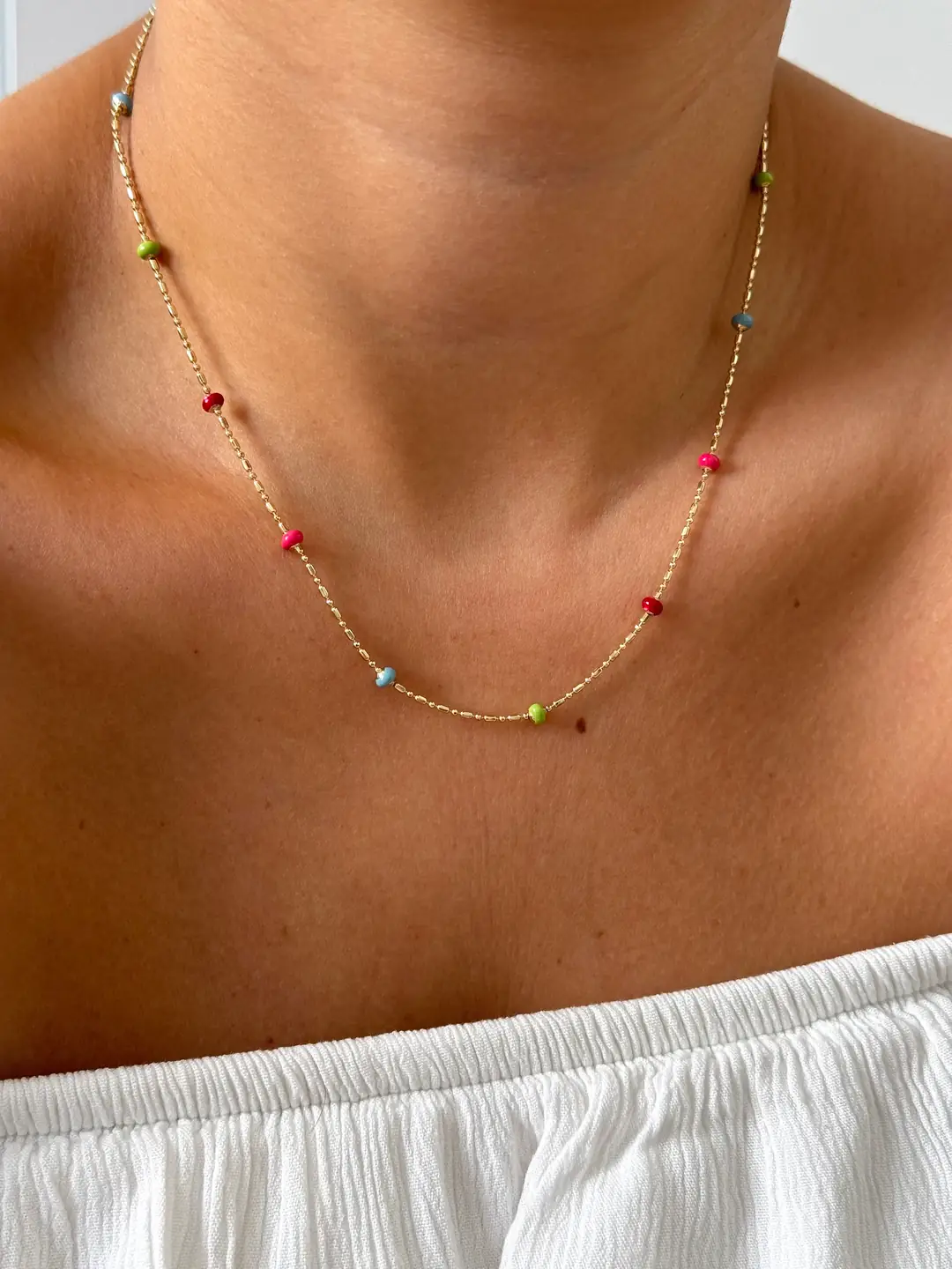 14K Xuping Seri Renkli Mineli Kolye