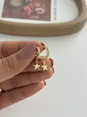 14K Xuping Seri Mini Yıldız Sallantılı Küpe 3