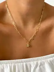 14K Xuping Seri Yıldız Charmlı Ataç Kolye 45 Cm 1