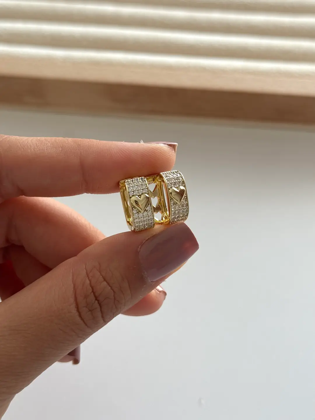 14k Xuping Seri Taşlı Kalp Küpe 