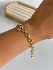 14K Altın Kaplama Yıldız Charm Bileklik 2