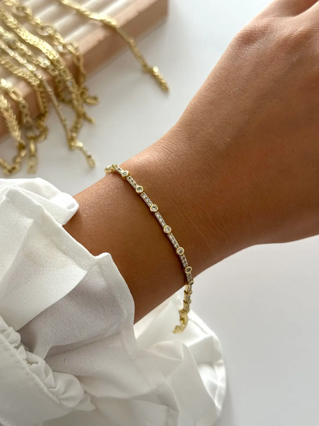 14K Xuping Seri Sıvama Taş Bileklik