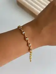14K Altın Kaplama Vintage Göz Bileklik 2