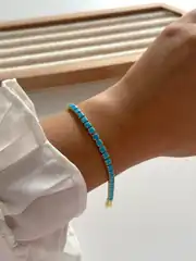 14K Altın Kaplama Mavi Su Yolu Bileklik  1
