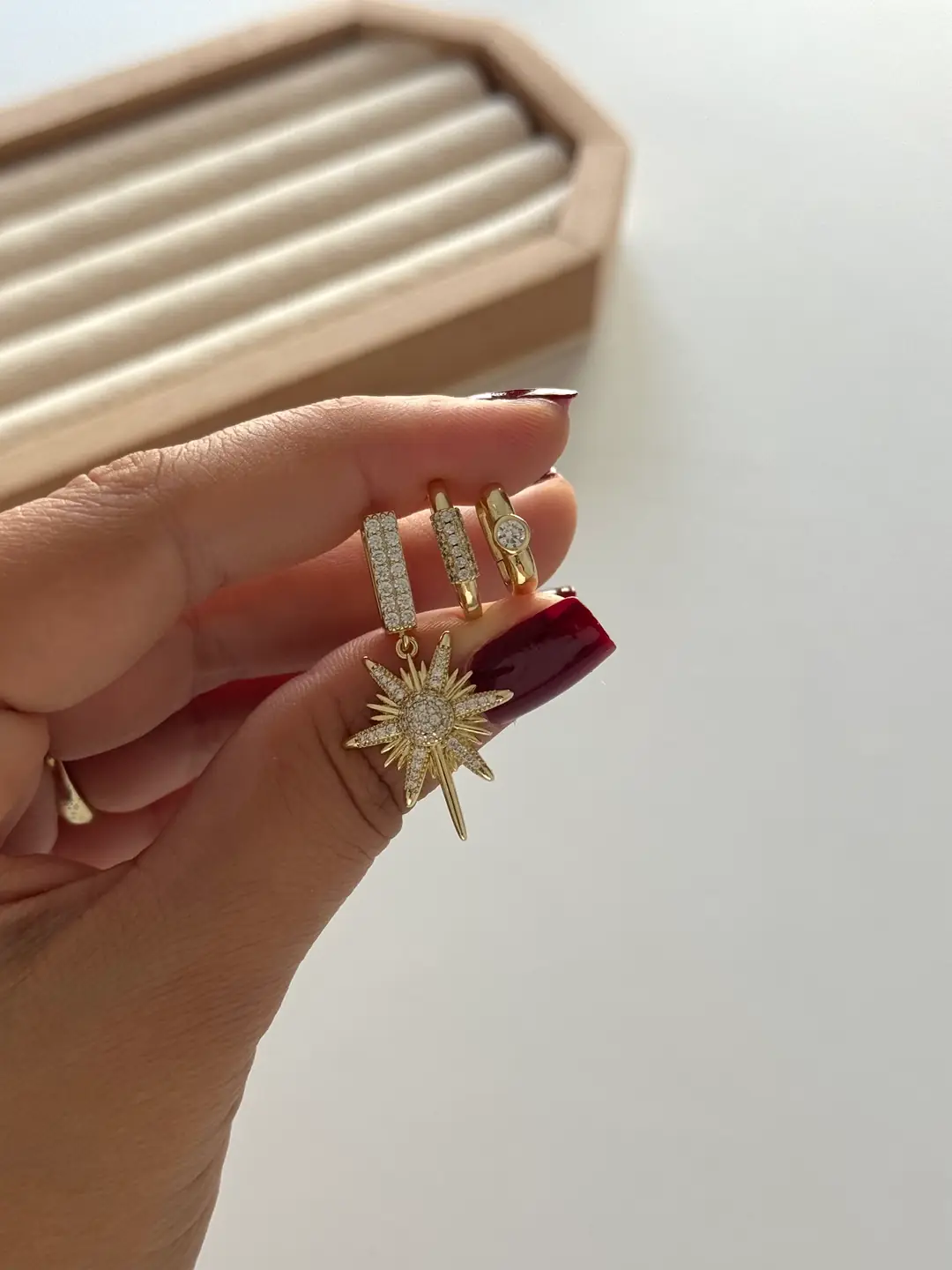 14K Xuping Seri 3lü Küpe Seti