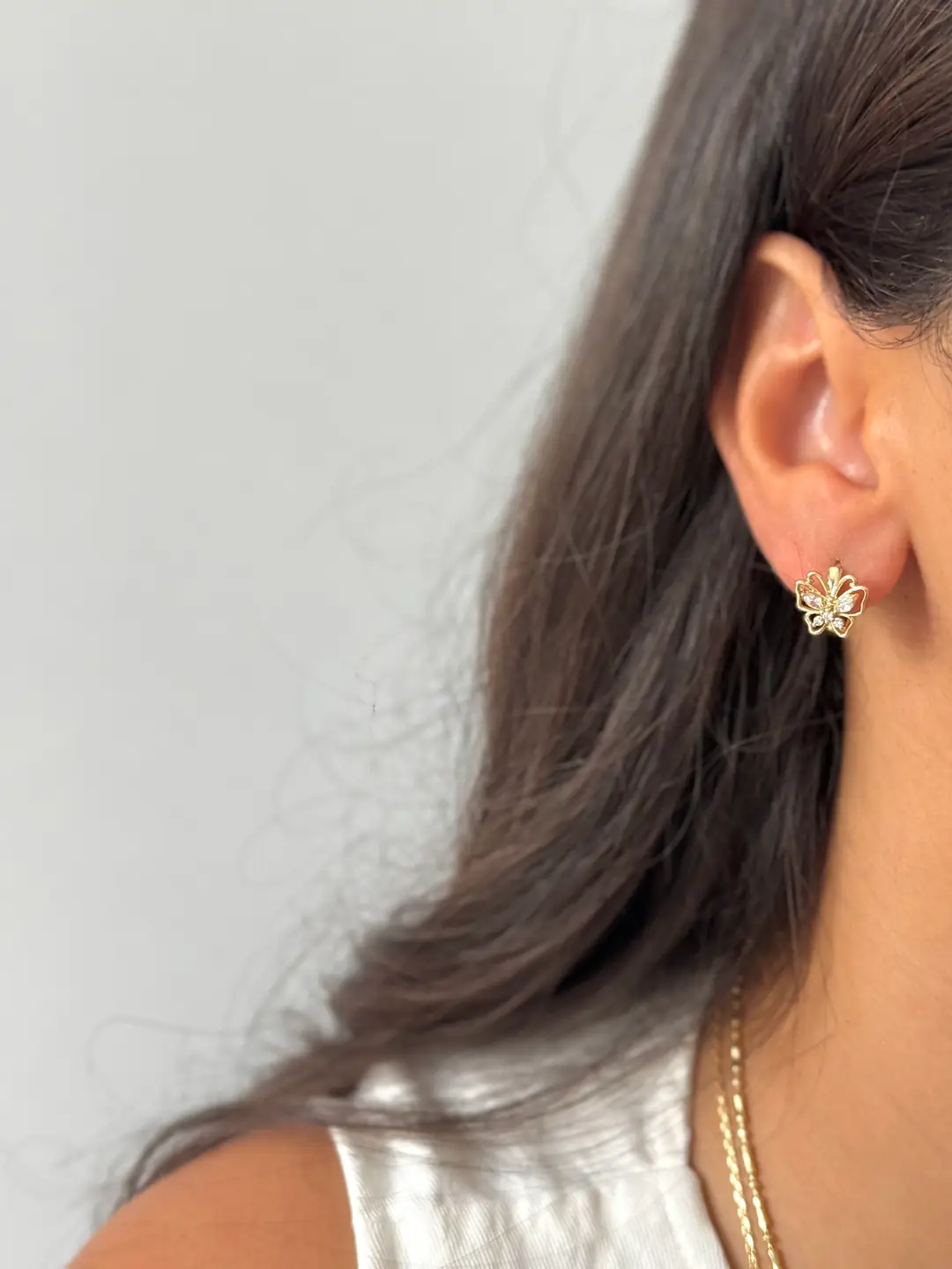 14K Xuping Seri Kelebek Küpe