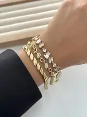 14K Xuping Seri Baget Su Yolu Bileklik 2