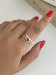 14K Altın Kaplama Ayarlanabilir Yüzük 1