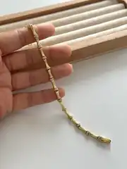 14k Altın Kaplama Taşlı Kemik Bileklik  2