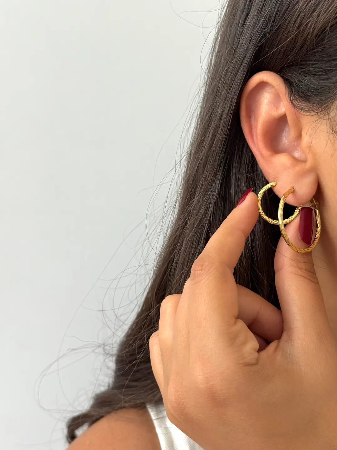 14K Xuping Seri Parıltılı Halka Küpe