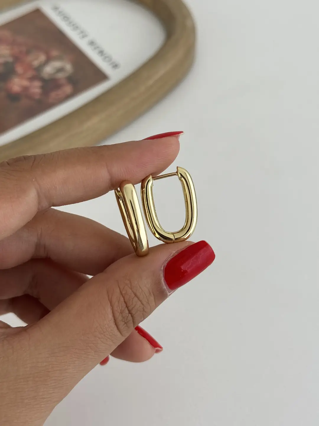 14K Xupinb Seri Elips Küpe
