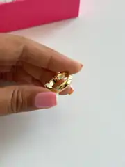 14K Xuping Seri Kenarları Bombeli Yüzük 0.4 Mm 1
