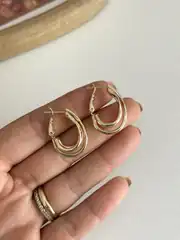 14K Xuping Seri 3Lü Görünüm Küpe 2