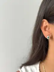 14K Xuping Seri Kuyumcu Model Zümrüt Yeşili Küpe 1