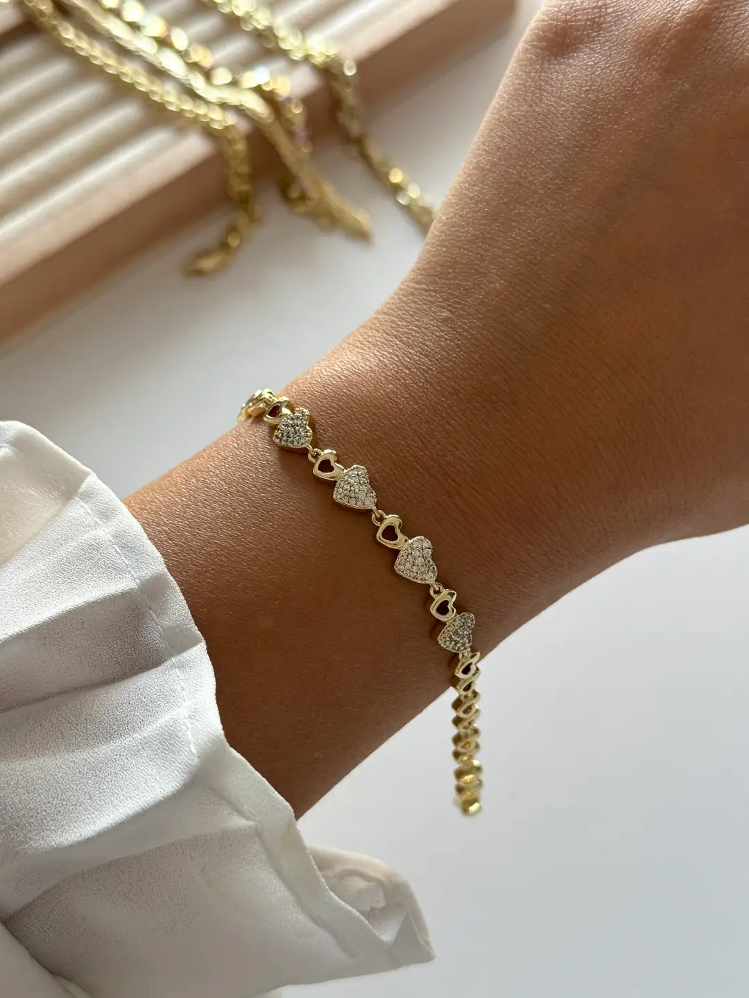 14K Xuping Seri Kalp Bileklik