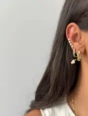 14K Xuping Seri Kalın Kare Küpe 2
