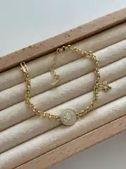 14K Altın Kaplama Kuyumcu Model Charmlı Bileklik 1