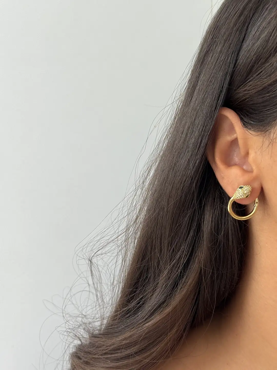 14K Xuping Seri Yılan Küpe