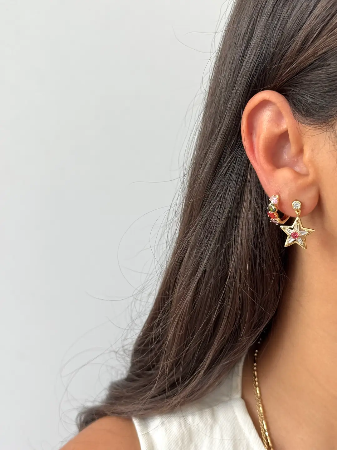 14K Xuping Seri Yıldız Küpe