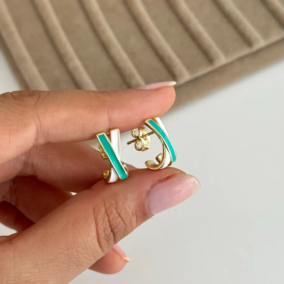 14K Altın Kaplama Ctaş Küpe