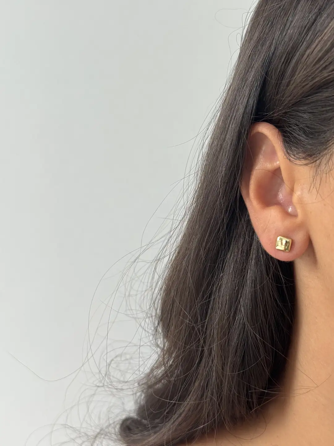14K Xuping Seri Minimal Kare Küpe