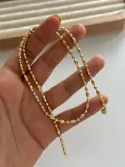 14k xuping seri parıltılı kesme silindir kolye 45 cm  2