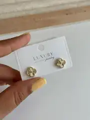 14K Altın Kaplama Lazer Kesim Yonca Bileklik 2