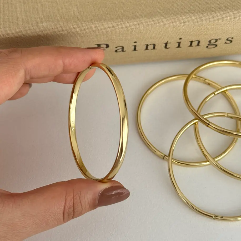 14K Xuping Seri Ara Boy 57 Mm Kelepçe Bilelik (Kalınlık 4Mm)