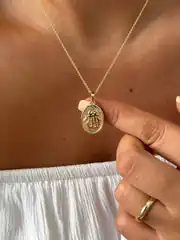 14K Xuping Seri Allah Yazılı Plaka Kolye 2