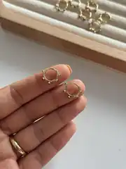 14k Xuping Seri Minimal Küpe Lacivert 2
