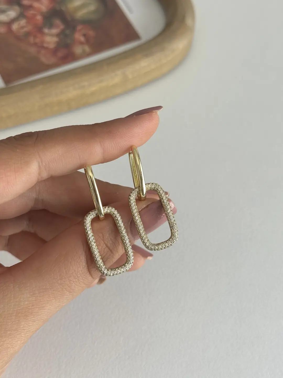 14K Xuping Seri Gömme Taşlı Saplantılı Küpe
