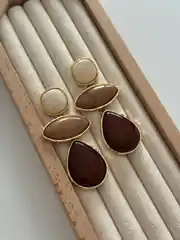 Sallantılı Kahverengi Küpe 2