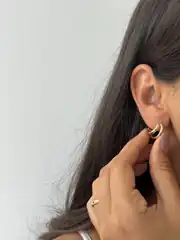 14K Xuping Seri İkili Halka Küpe 2