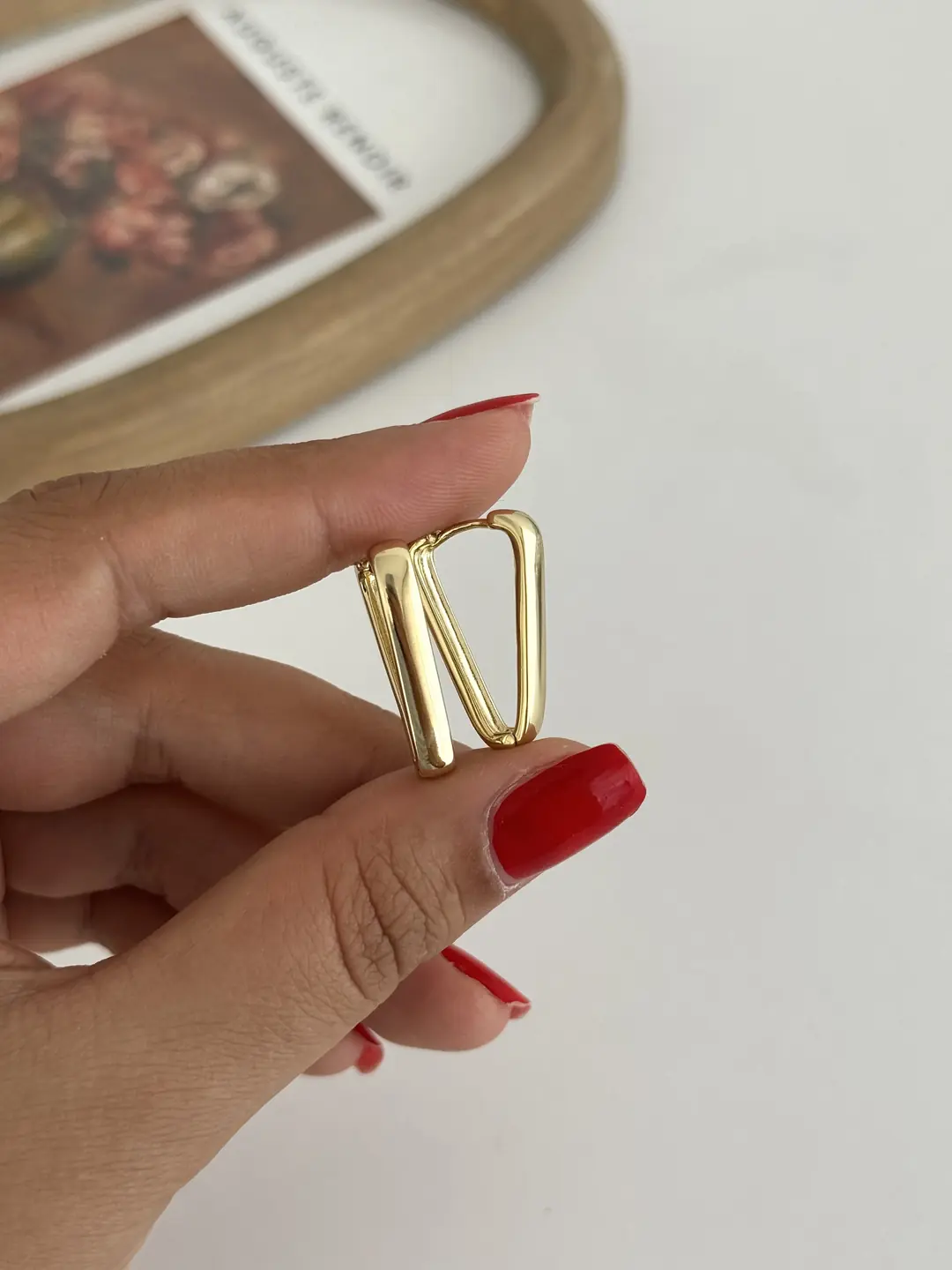 14K Xuping Seri Üçgen Küpe