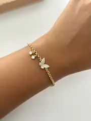 14K Xuping Seri Tektaş Charmlı Kelebek Bileklik 1