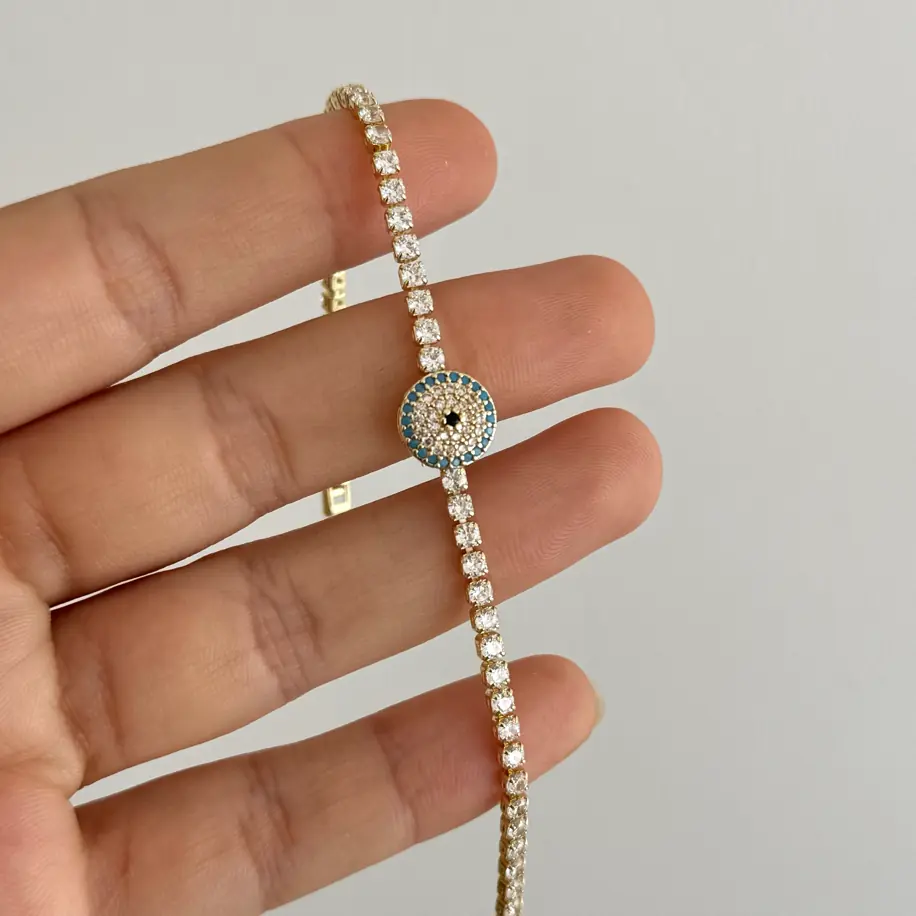 14K Özel Seri Nazar Su Yolu Bileklik