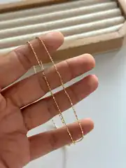 14k Xuping Seri İnce Topçuklu Boru Kolye 50 cm  2